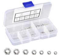 Opatiny 140pcs 304 Stainless Steel Hex Nuts Set with Box, M1/M1.2/M1.4/M1.6/M2/M2.5/M3, Silver Metric Small Nuts for Furniture DIY, Auto Repair, Construction