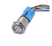 Opatiny 19mm Rotary Switch Latching 3 Positions 2NO 2NC 12-24V with Wire Socket, IP66 IK09 Rated Stainless Steel 304, LED Indicator for CNC and Industrial Equipment