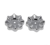 Opatiny 2 Pack Plastic Tap Handle Lever Replacement Round Wheel Faucet Knob for Basin Bath Tub Shower Mixer Valve 50mm Diameter Silver
