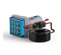 Opatiny 22mm Panel Mount AC Voltmeter Ammeter Frequency Meter with 3-Digit LED Display Single-Phase Electrical Systems