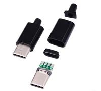 Opatiny 2PCS for Type C Male with Green PCB Board - USB C to USB A Adapter Housing for Data Transfer - Black and White Shell Options(Black)