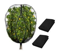 Opatiny 2Pcs Fruit Tree Netting Bags with Zipper Drawstring, Fine Mesh Garden Protection for Birds Squirrels Rabbits, PE Material, 1 * 1m to 2.4 * 2.4m