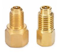 Opatiny 2PCS R12 to R134a 1/4 Female Flare 1/2 Acme Male Valve Fitting Adapters Kit Set, Brass for HVAC Hose Storage Tank Vacuum Pump Use