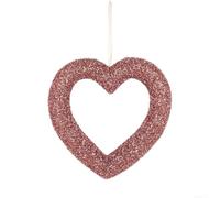 Opatiny 30cm Heart Wreath Red Gold Lightweight Wall Hanging(B) | Pink white design, plastic material, structure, anniversary , festive ambiance