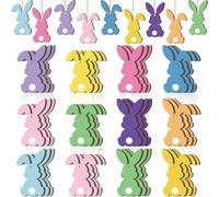 Opatiny 36PC Wooden Easter Bunny Hanging Decor, Hollow Wall Tree Pendant for Parties, Ceremonies, and Family Gatherings, Lightweight & Reusable