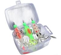 Opatiny 3pcs Luminous Squid Jig Set, Realistic Soft Bait with Double Hook for Tuna, Grouper, Sea Bass - Mixed Colors, 11cm, 8.78g(A)