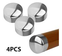 Opatiny 4 Pack PVC Staircase Handrail End Caps for 45mm Tubes, Silver Pipe Protectors to Prevent Dust, Water and Rust
