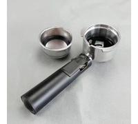 Opatiny 51mm Stainless Steel Filter Basket Set for Morphy Richards Derlla KONKA Dolim Coffee Machines, Single/Double Shot, with Black Rubber and Tamper Cup