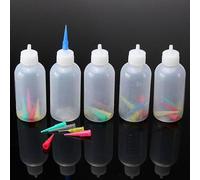 Opatiny 5PCS Condiment Squeeze Bottles 50ml Food-Grade Plastic Sauce Dispenser with 7 Tips for Salad Cake Decoration