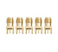Opatiny 5x Female RF Coaxial Connector, 4mm PCB Mount Socket RG58 RG142 RG223 Cable, Gold Plated Brass WiFi External Antenna