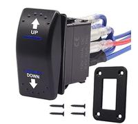 Opatiny 7-Pin Rocker Switch Panel for Automotive, Marine, and RV Applications, DPDT 12V 24V with Waterproof Design, 10A 20A Rated Current, Aluminum Alloy Housing, Red/Blue LED Indicator