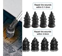 Opatiny 8PCS Car and Motorcycle Tubeless Tire Repair Kit with Rubber Nails for Puncture Fix - Large & Small Sizes, Black