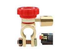 Opatiny Car Battery Master Disconnect Switch for 6V, 12V, 24V - Quick Cut Off Terminal Link with Green Safety Knob, Red/Black, 17mm