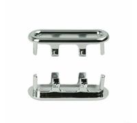 Opatiny Chrome Plastic Basin Sink Overflow Cover Trim for Ring, 47-48mm Aperture, Easy Install for Replacement Ceramic Wash Basins, Silver, 2 Pack(2pcs)