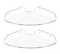 Opatiny Clear Acrylic Corner Floating Shelf Set of 2 - Space-Saving Wall Organizer for Bathroom, Kitchen, Living Room Keeping Plants, Cosmetics, Or Collectibles Neatly Displayed(transparency)