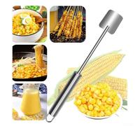 Opatiny Corn Cob Peeler Stainless Steel, Effortless Kernel Remover with Safe Push-Down Design for Home Kitchen, Silver