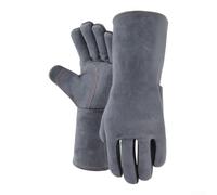 Opatiny Flexible Leather Welding Gloves 16 Inch Cotton Lined | 16 inch extended cuff, arm shield, safe, prevents burn injuries, deep reach