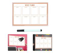 Opatiny Fridge Calendar Board Removable Weekly Planner Whiteboard Noticeboard Note Memo Board Wall Hanging Cork Wood Dry Wipe