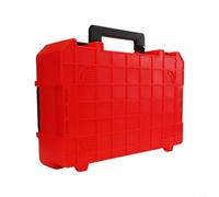 Opatiny Heavy Duty Red Plastic Tool Box, Lockable Storage Organizer Suitcase for Efficient Tool Organization at Work
