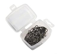 Opatiny High Carbon Steel Barbless Carp Hooks, 50pcs Curved Shank Fishhooks in Plastic Box, Strong Tackle Coarse Fishing Sizes 2#-10#(2#)