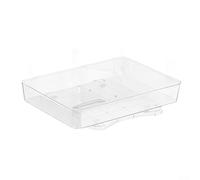 Opatiny Lazy Susan Turntable 2-Tier Rotating Tray, 35.3x24.7x37cm Stainless Steel Organizer for Kitchen Bathroom Cabinet Storage, Transparent