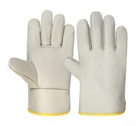 Opatiny Leather Work Gloves for Welding Spark Protection(Light color)