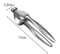 Opatiny Manual Garlic Crusher Mincer with Extra-Large Chamber, Compatible with 3-4 Cloves, Silver Kitchen gadget