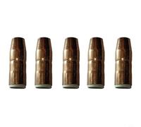 Opatiny N-M1218C MIG Welding Gas Nozzle 1/2" ID 1/8" Groove Copper AccuLock for Miller MDX-250 Series, Set of 5