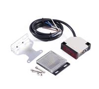 Opatiny Photoelectric Beam Sensor Switch 12-24 VDC with Reflector, 4m Detection Range, for E3JK-R4M1, ABS Housing, Black/White