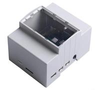 Opatiny Pi 4 3 ABS Electrical Box, DIN Rail Mountable for Protection Case with Viewing Port, Slide Lock, Wall Mount, White(Pi4B+fan+cooling)