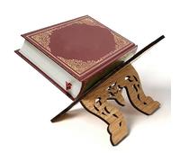 Opatiny Plywood Quran Koran Holy Book Stand Holder with Hollow Design Wooden Decorative Rack for Eid al-Fitr Ramadan Muslim Festivals, 16.4 x 12.8 x 14 cm