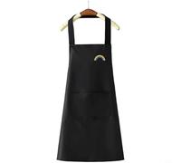Opatiny Polyester Waterproof Oil Proof Apron with Phone Holder, Sleeveless Kitchen Apron Home Restaurant Cafe, Green White Black, 70x66cm(A)