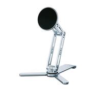 Opatiny Portable Tripod for Phone with 360° Rotation, Adjustable Height Dual Rod Stand Compatible with Smartphones and Tablets, Silver