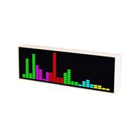 Opatiny RGB LED Audio Analyzer Clock, 100+ for Dynamic Light Effects, Adjustable Sensitivity Voice Control Music Visualizer Desk Decor(White)