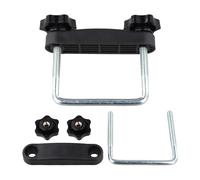 Opatiny Roof Rack Clamps with Locking Nut - U-Bolt Bracket for Roof Box Fixing, Compatible with 6 cm and 8 cm Removable Rods, Black Metal + PP Construction