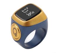 Opatiny Smart For Zikr Ring, ABS For OLED Display Tasbih Counter With 5 Prayer Time Reminders, 40MAH Battery Vibration In 5 Colors 18-22mm Sizes(18mm blue)