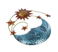 Opatiny Sturdy Iron Sun Moon Star Wall Art Decor Embrace Artistic Flair on Your Patio