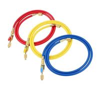 Opatiny Three-Color Hfor VAC Refrigerant Hose Set with Ball Valve,1/4 Inch,Compatible with R410A R134A R407C,Brass Alloy Rubber Construction,For Air Conditioning Refrigeration Systems,1.5m-1.8m