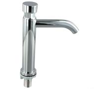 Opatiny Touch Press Basin Faucet with Time Delay Function, Stainless Steel, Water Saving Design, Silver(B)