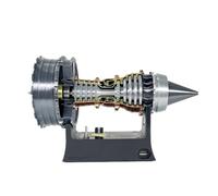 Opatiny Turbofan Engine Model with Adjustable Speed and LED Light Effects, Dual Flow Aircraft Jet Engine Replica for A380, USB Powered, No Assembly Required, 25 cm, Silver + Black