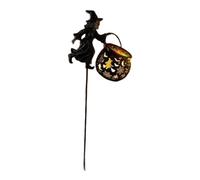 Opatiny Witch Cauldron Halloween Garden Light, LED Outdoor Decoration with Multicolor Cascade Glow and Spooky Shadow Projections, for Plastic Festival Ornament Yard Patio Pathway, 30cm
