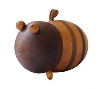 Opatiny Wooden Bee Toothpick Holder Dispenser, Cute Decorative Storage for Home Desk, Black Walnut and Elm Wood