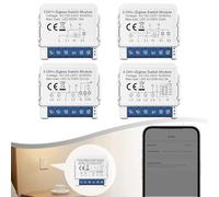 Opatiny ZigBee Switch Module, 1/2/3/4-Way Dual Control Circuit Breaker with Voice Control, Timing, and State Memory, IP20 Rated