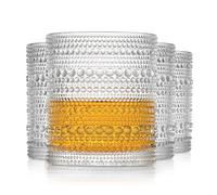OPAYLY hobnail Drinking Glasses Old Fashion Glass 10oZ rocks glasses Set of 4 glasses Water Juice Cocktail Vintage Glassware Set Gift for Men Women