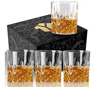 OPAYLY Whiskey Glasses Set of 4, Rocks Glasses, 10 oz Old Fashioned Tumblers for Drinking Scotch Bourbon Whisky Cocktail Cognac Vodka Gin Tequila Rum Liquor Rye Gift for Men Women at Home Bar