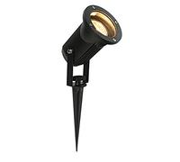 OPAZ Modern GU10 Outdoor Garden LED Compatible Spike Ground Mount or Wall Light IP65 Matt Black
