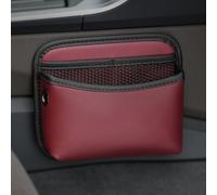 OPBVXQ Car Seat Storage Bag Side Pocket Organiser for Volvo XC Classic 2014 2015 2016, PU Leather Side Bag, Universal Front Seat Console Pocket, for Phone Keys Wallet, Space Saving,B Red