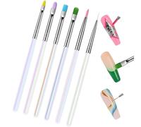Opdestn Art Nail Brushes - Nail Liner Brush | Dotting Stamping Pen Tool Gel Polish Painting Art Applicator for Beginners and Professional