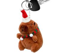 Opdestn Capybara Stuffed Animal Bag Ornament | Keychain Charm Decoration Toy | Christmas Capybara Stuffed Animal | for Adults Kids Classroom Prizes Goodie Bag Fillers Boys Girls Backpack