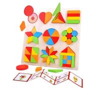 Opdestn Color Puzzles for Toddler, Wooden Puzzle Blocks, Block Activities Games for Learning Development Education Kindergartens Preschool Boys Girls Baby